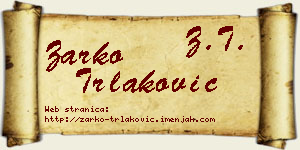 Žarko Trlaković vizit kartica